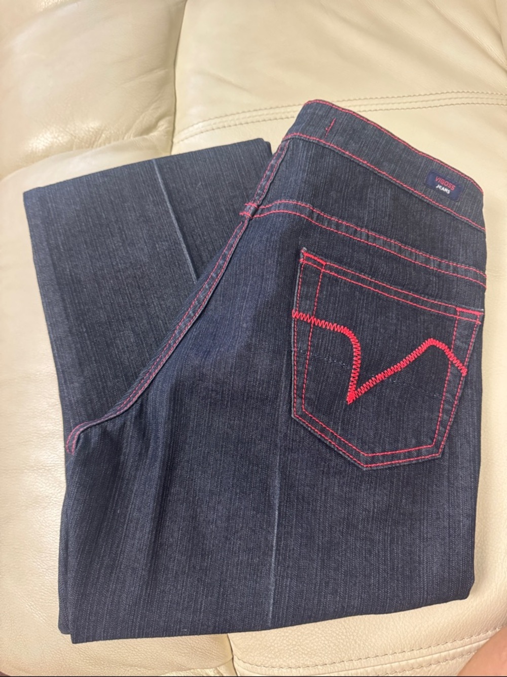 Vigoss Dark Indigo Jeans with Red Contrast Stitching